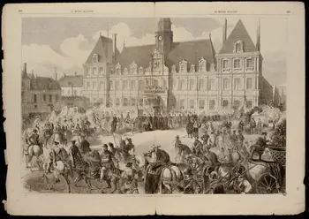 estampe LE MONDE ILLUSTRE  FÊTES DE REIMS. - Entrée solennelle du roi François II, lors de son sacre. 1967.60.351 Photo