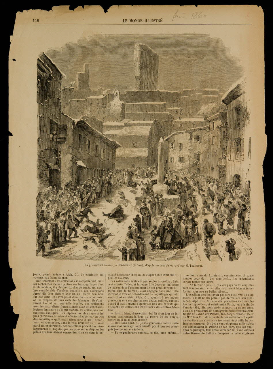 estampe La glissade en barriots, à Bourdeaux (Drôme), 1967.60.364 Photo