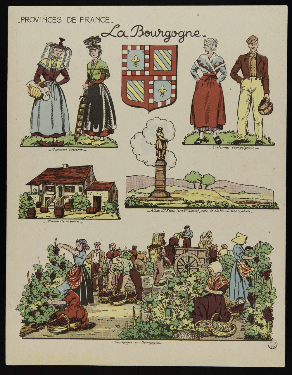 estampe PROVINCES DE FRANCE  La Bourgogne 1967.60.371 Photo