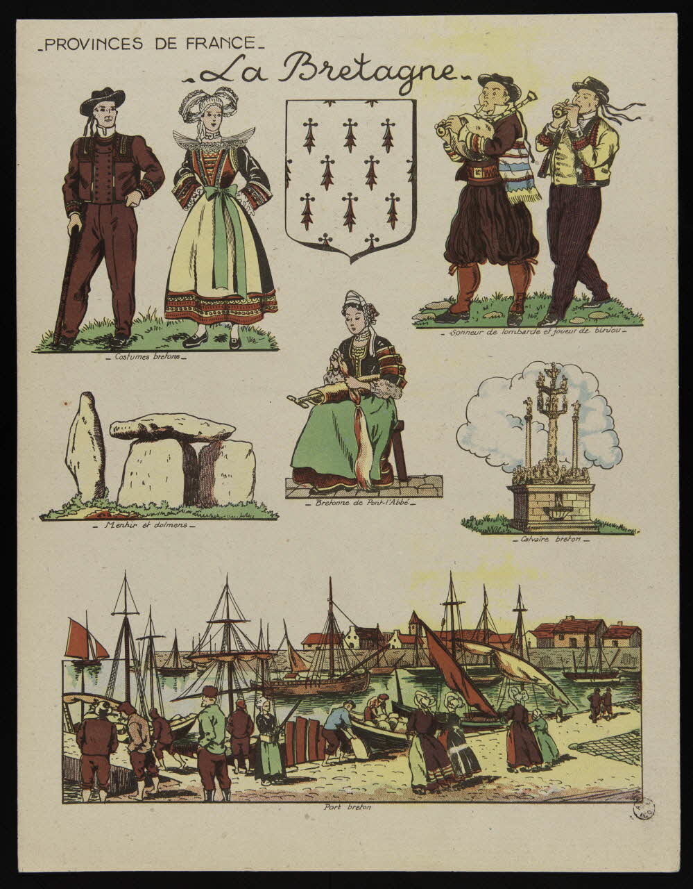 estampe PROVINCES DE FRANCE  La Bretagne 1967.60.372 Photo