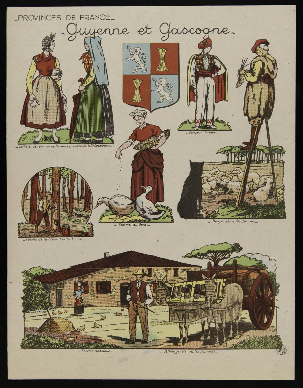 estampe PROVINCES DE FRANCE  Guyenne et Gascogne 1967.60.374 Photo