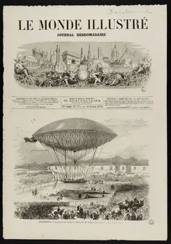 estampe VINCENNES. - Ascension du ballon à hélice de M. Dupuy de Lôme. 1967.60.387  Photo