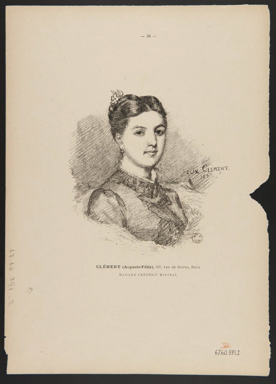 estampe MADAME FREDERIC MISTRAL 1967.60.391.2 Photo