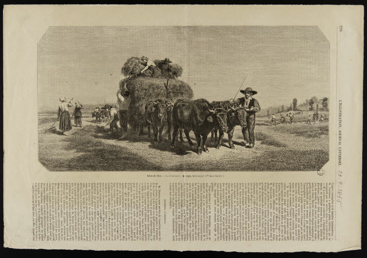 estampe Salon de 1855. - La fenaison en Auvergne, tableau par Melle Rosa Bonheur. 1967.60.392 Photo