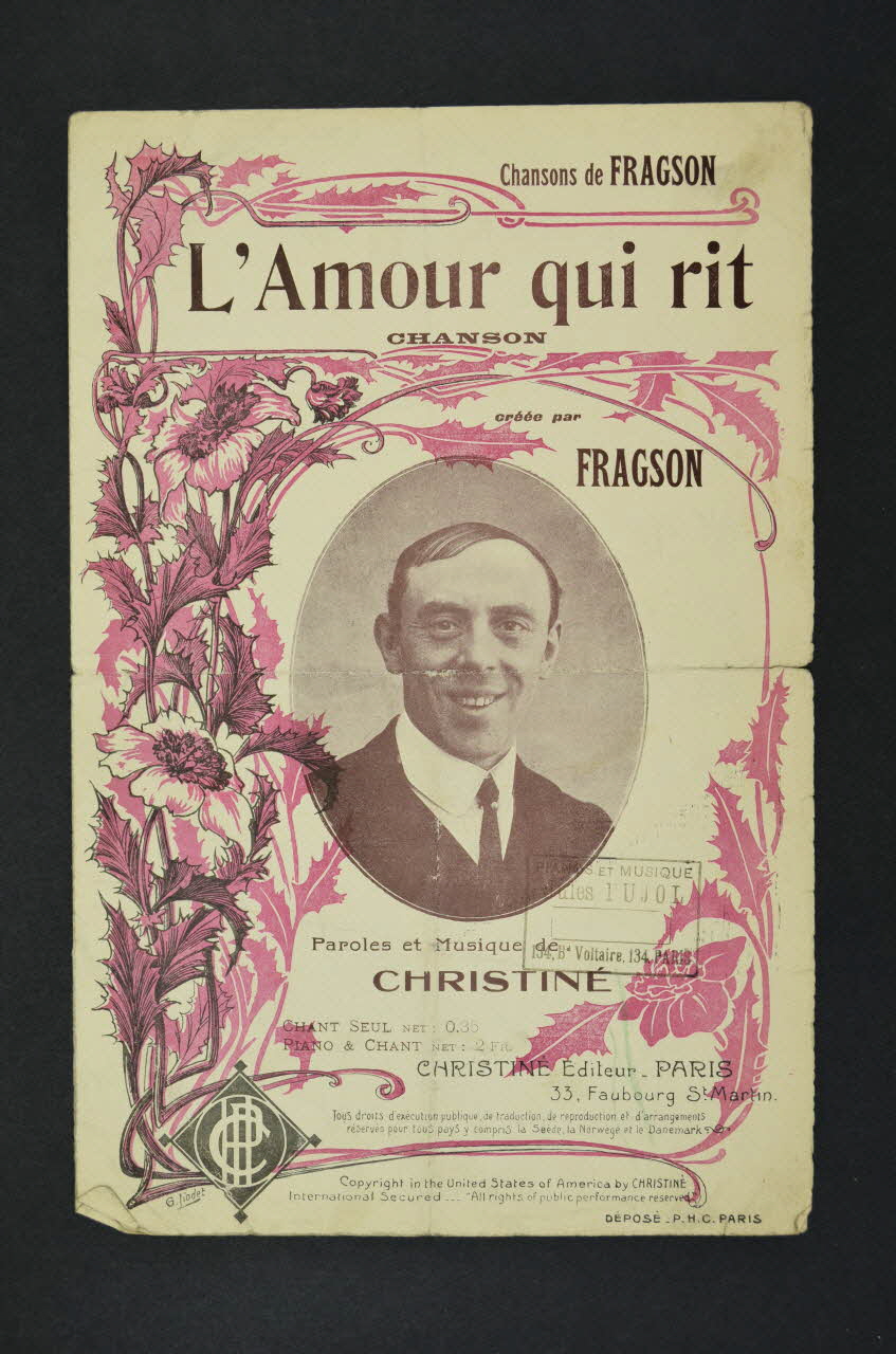 Henri Christiné ; Harry Fragson chanson petit format Île-de-France, France 1909 1966.199.106 Photo Mucem