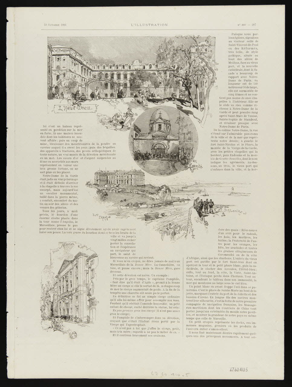 estampe L'Hôtel-Dieu.  LA CHARITE.  LE PHARO  ECOLE DE MEDECINE 1967.60.410.5 Photo