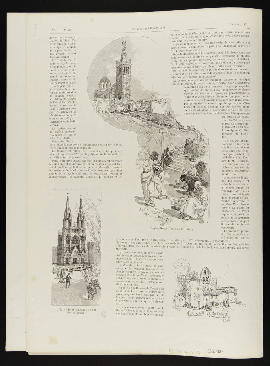 estampe L'église Notre-Dame-de-la-Garde.  L'église Saint-Vincent-de-Paul  (les Réformés).  La vieille Cathédrale 1967.60.410.7 Photo