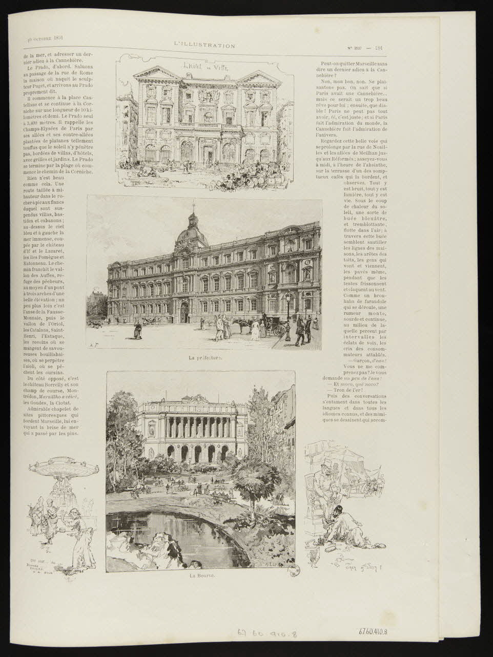estampe L'Hôtel de Ville.  La préfecture.  La Bourse. 1967.60.410.8 Photo