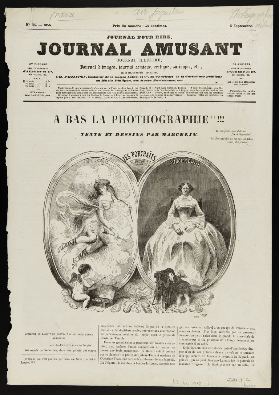 estampe JOURNAL AMUSANT  A BAS LA PHOTOGRAPHIE !!! 1967.60.418.1 Photo