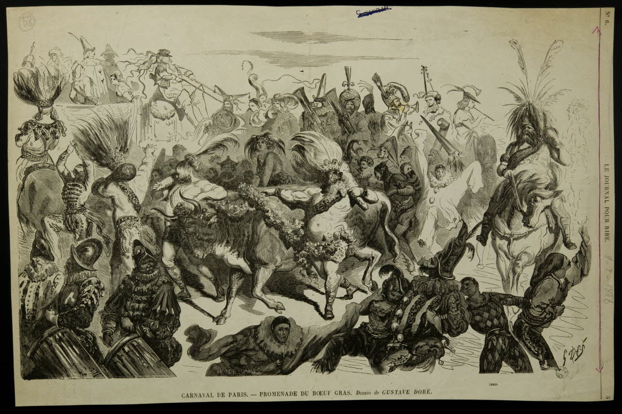Gustave P. Doré estampe CARNAVAL DE PARIS. - PROMENADE DU BOEUF GRAS. 1856/2 1967.60.46 Photo
