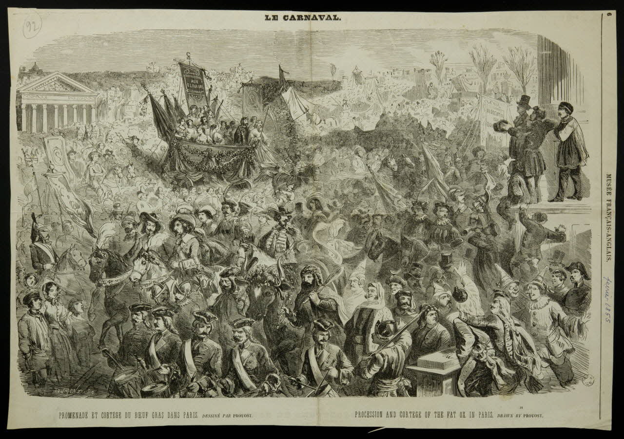 estampe LE CARNAVAL. Promenade du cortège et boeuf gras dans Paris 1855/2 1967.60.47 Photo