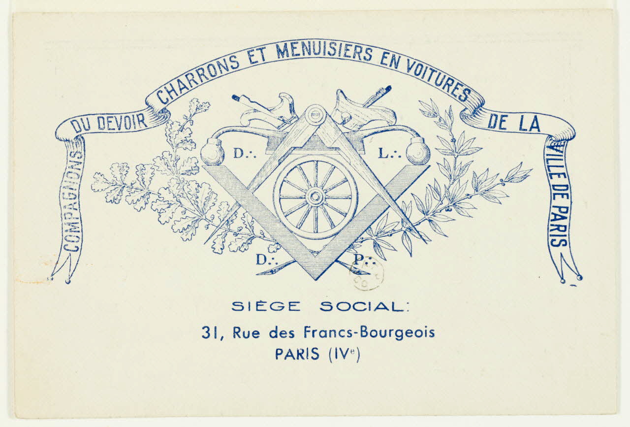 estampe COMPAGNONS DU DEVOIR CHARRONS ET MENUISIERS EN VOITURES DE LA VILLE DE PARIS 1967.60.6 Photo
