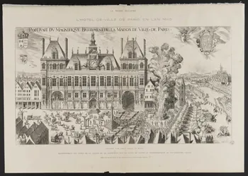 estampe LE MONDE ILLUSTRE  L'HOTEL DE VILLE DE PARIS EN L'AN 1645 1967.60.62  Photo