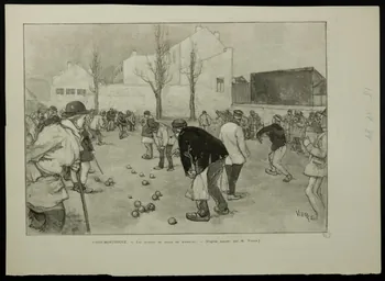 estampe PARIS-MONTROUGE. - LES JOUEURS DE BOULE DU DIMANCHE. 1967.60.70 Photo