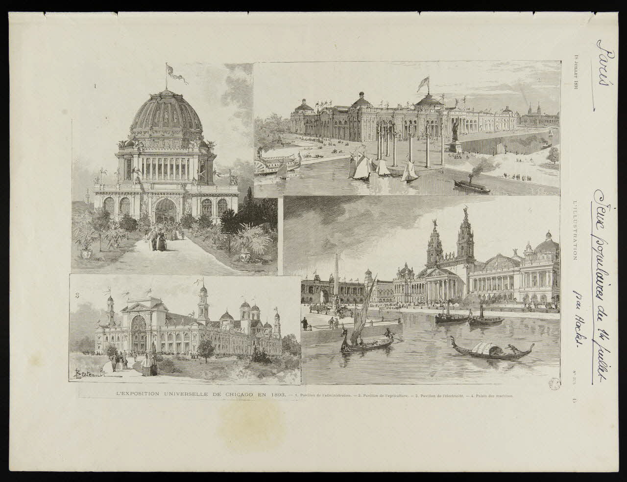 estampe L'EXPOSITION UNIVERSELLE DE CHICAGO EN 1893. 1967.60.76.1/3 Photo