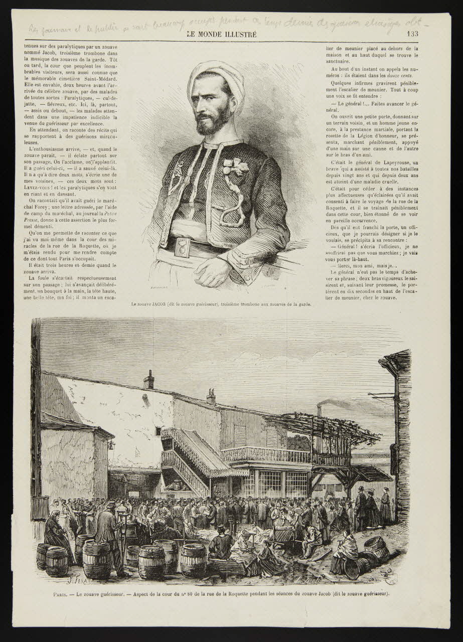 estampe Le Zouave JACOB (dit le zouave guérisseur), troisième trombone aux zouaves de la garde. 1967.60.96 Photo