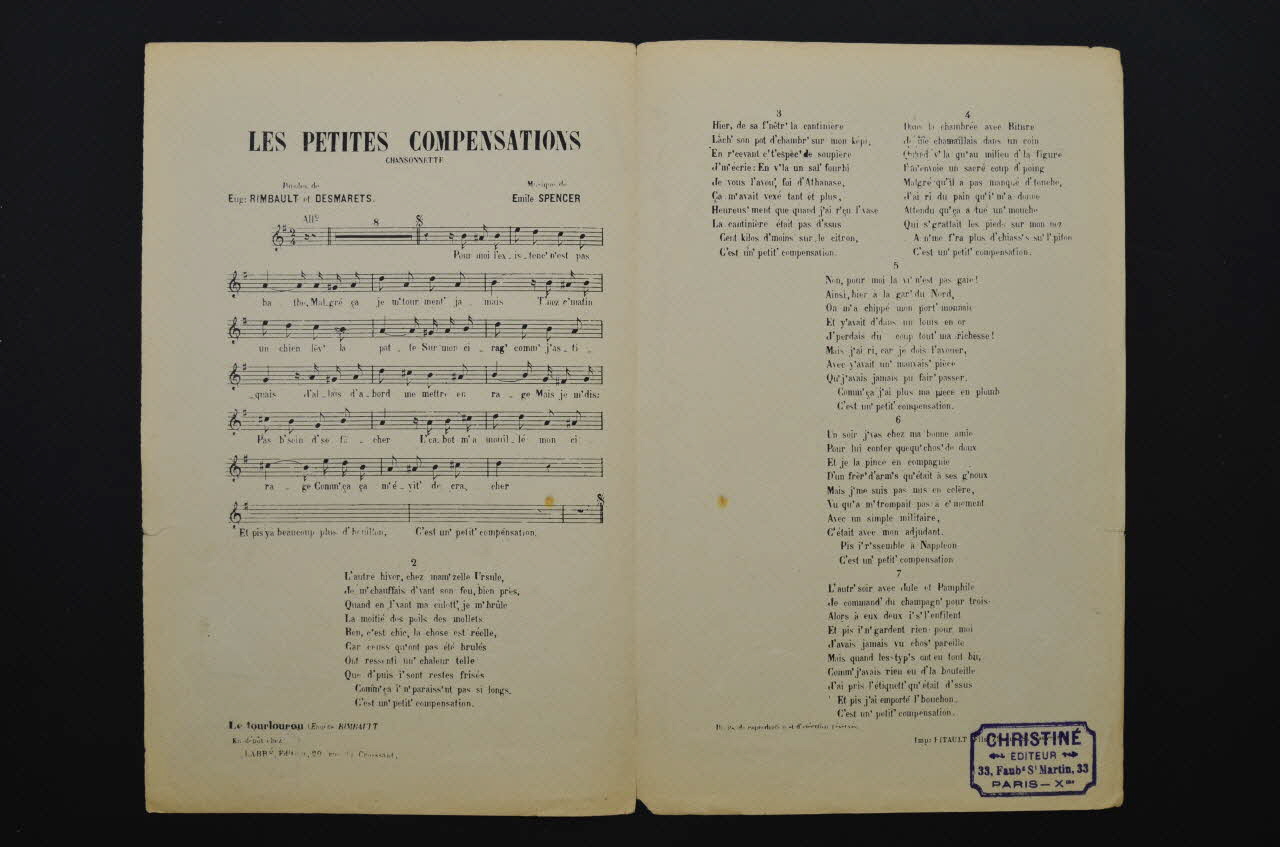 chanson petit format 1965.177.89 Photo Mucem