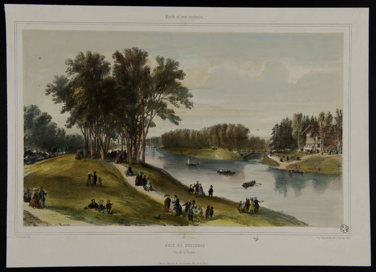 estampe BOIS DE BOULOGNE  Vue de la rivière. 1967.78.25 Photo