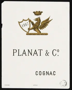 Mariage P. étiquette publicitaire PLANAT & C°.  COGNAC Cognac 1867 1967.99.12  Photo