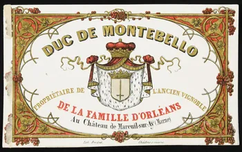 étiquette publicitaire DUC DE MONTEBELLO 1967.99.25 Photo