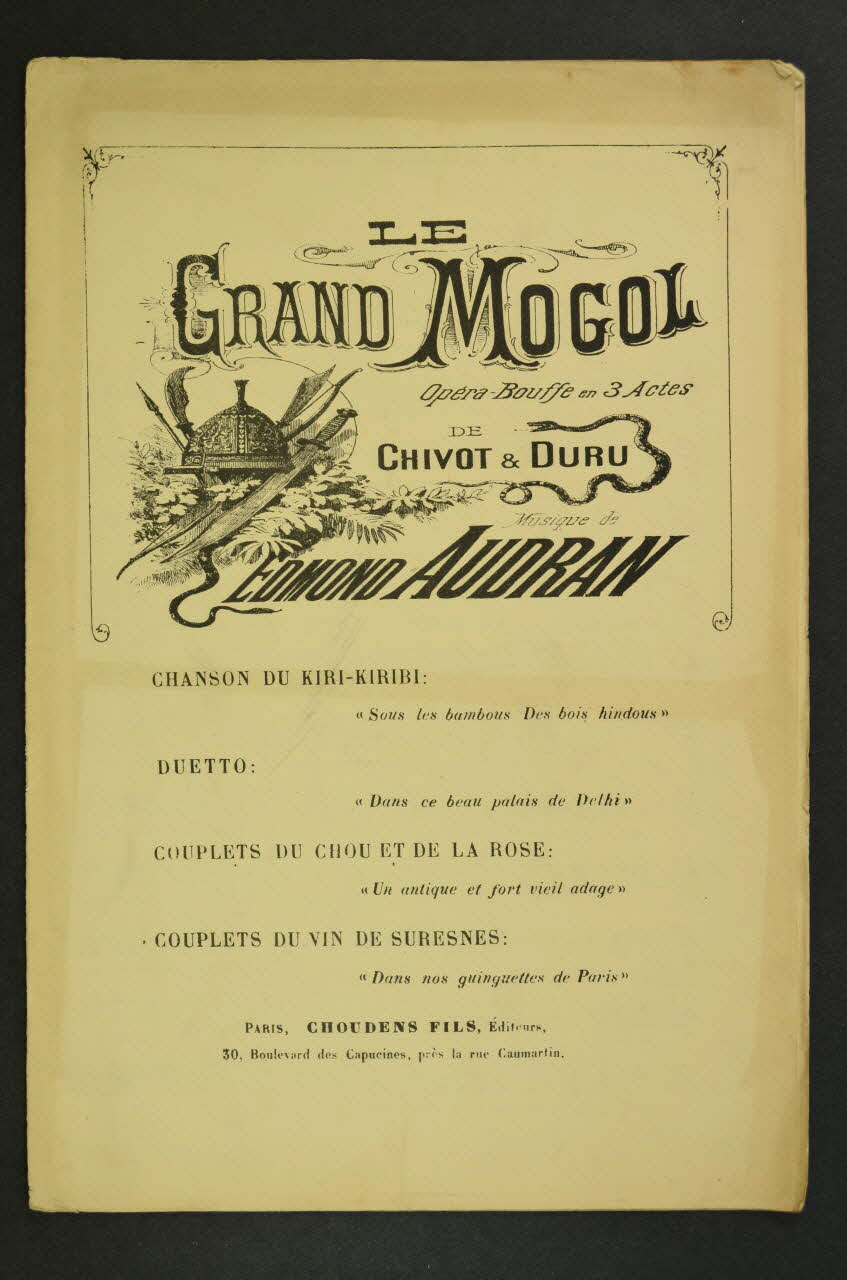 partition de musique Couplets du vin de Suresnes 1966.199.145 Photo Mucem