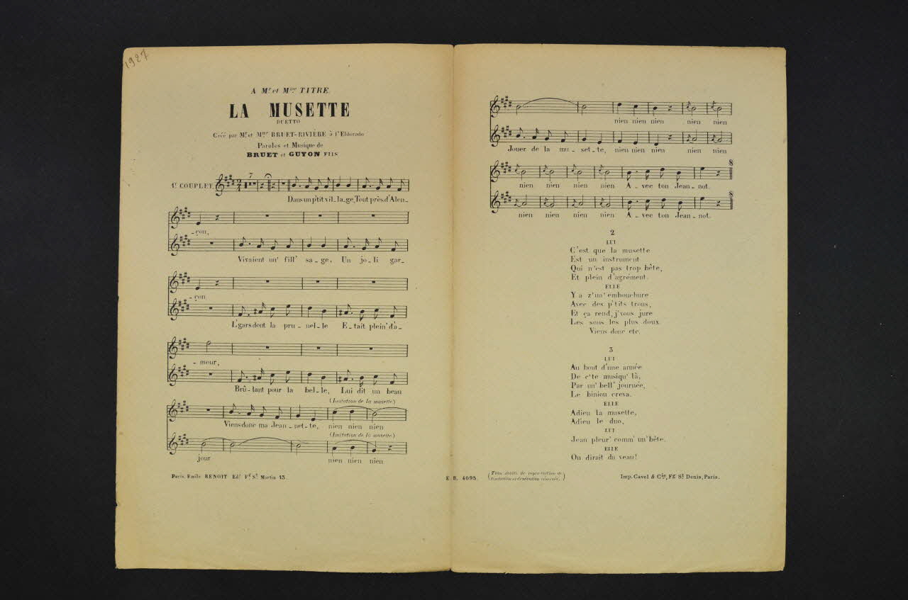 chanson petit format 1965.183.31 Photo Mucem