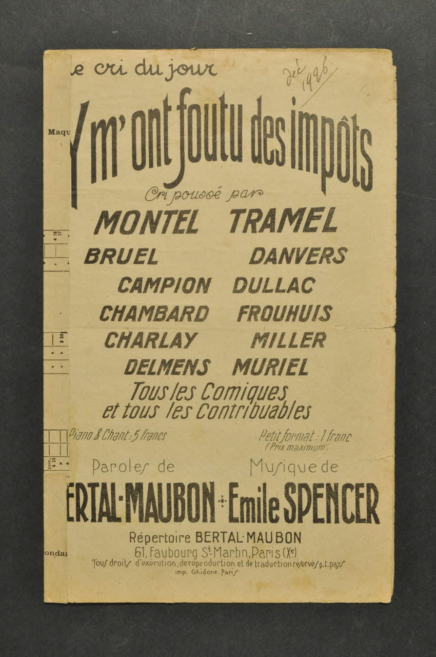 chanson petit format 1965.183.41 Photo Mucem