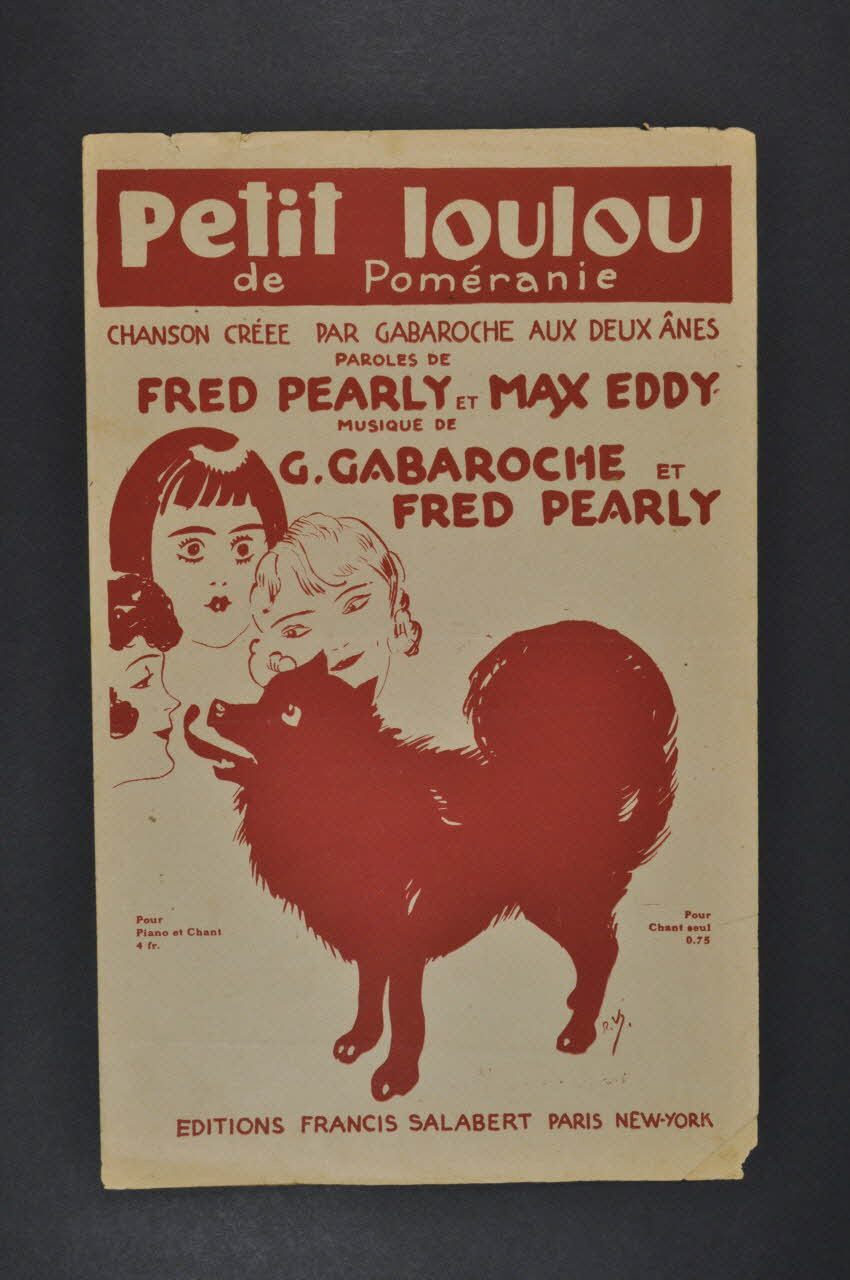 Fred Pearly ; Gaston Gabaroche ; Max Eddy ; Francis F. Salabert chanson petit format Île-de-France, France 1925 1965.183.54 Photo Mucem