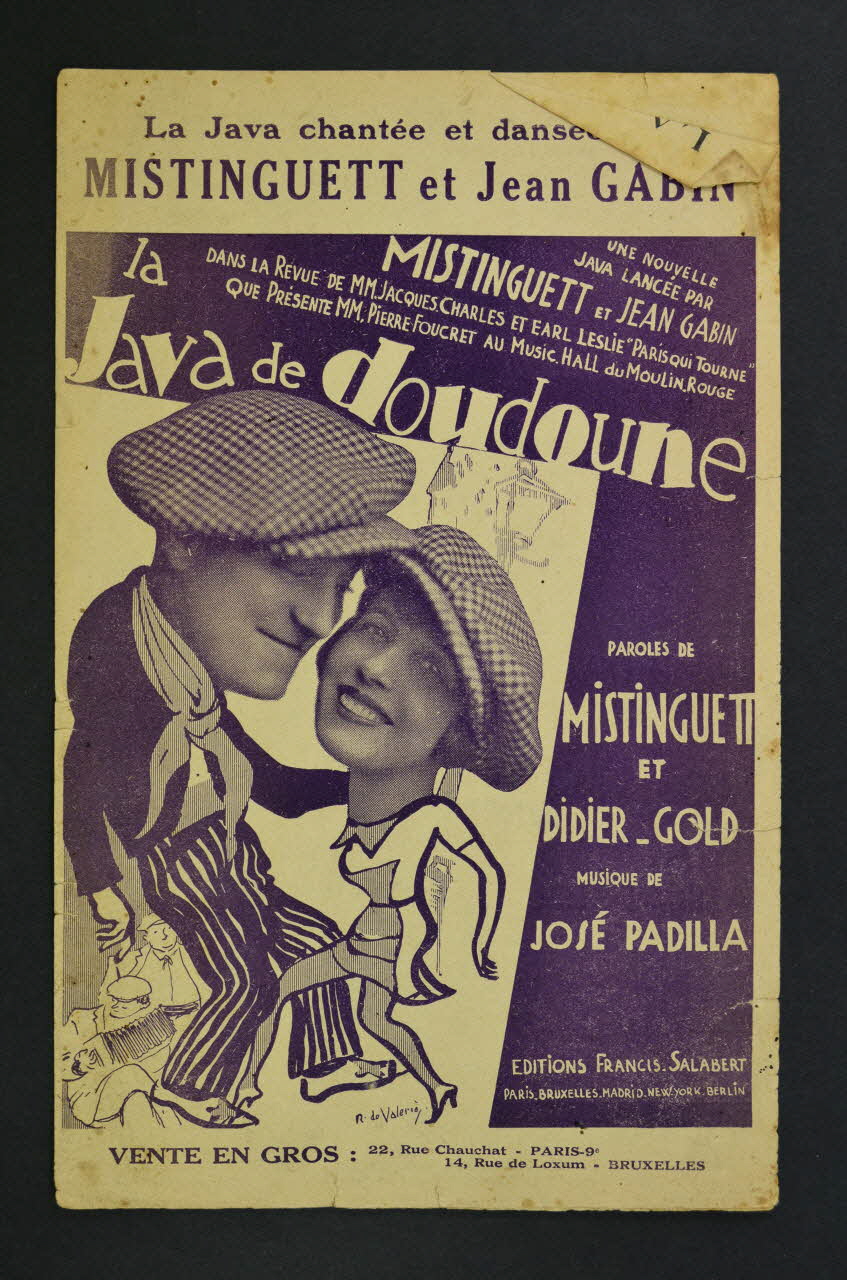 Mistinguett ; José Padilla ; Didier Gold ; Jean Gabin ; Francis F. Salabert chanson petit format Île-de-France, France 1928 1965.184.3 Photo Mucem