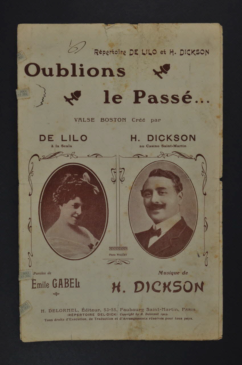 Henri Dickson ; Emile Gabel ; De Lilo ; H. Delormel chanson petit format Île-de-France, France 1909 1966.199.33 Photo Mucem
