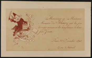 estampe Faire-part de naissance 1969.23.15 Photo