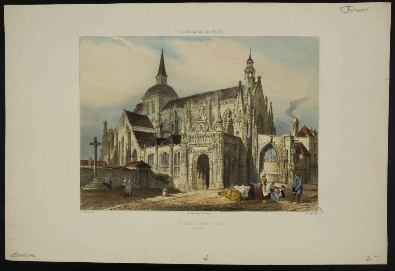 estampe LA NORMANDIE ILLUSTREE.  EGLISE DE LA TRINITE A FALAISE.  (Calvados.) 1969.23.6 Photo