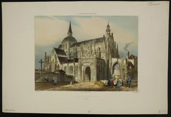 estampe LA NORMANDIE ILLUSTREE.  EGLISE DE LA TRINITE A FALAISE.  (Calvados.) 1969.23.6  Photo