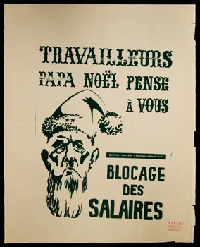 affiche TRAVAILLEURS  PAPA NOEL PENSE  A VOUS Provence-Alpes-Côte d’Azur, France 1968 1969.25.41 Photo