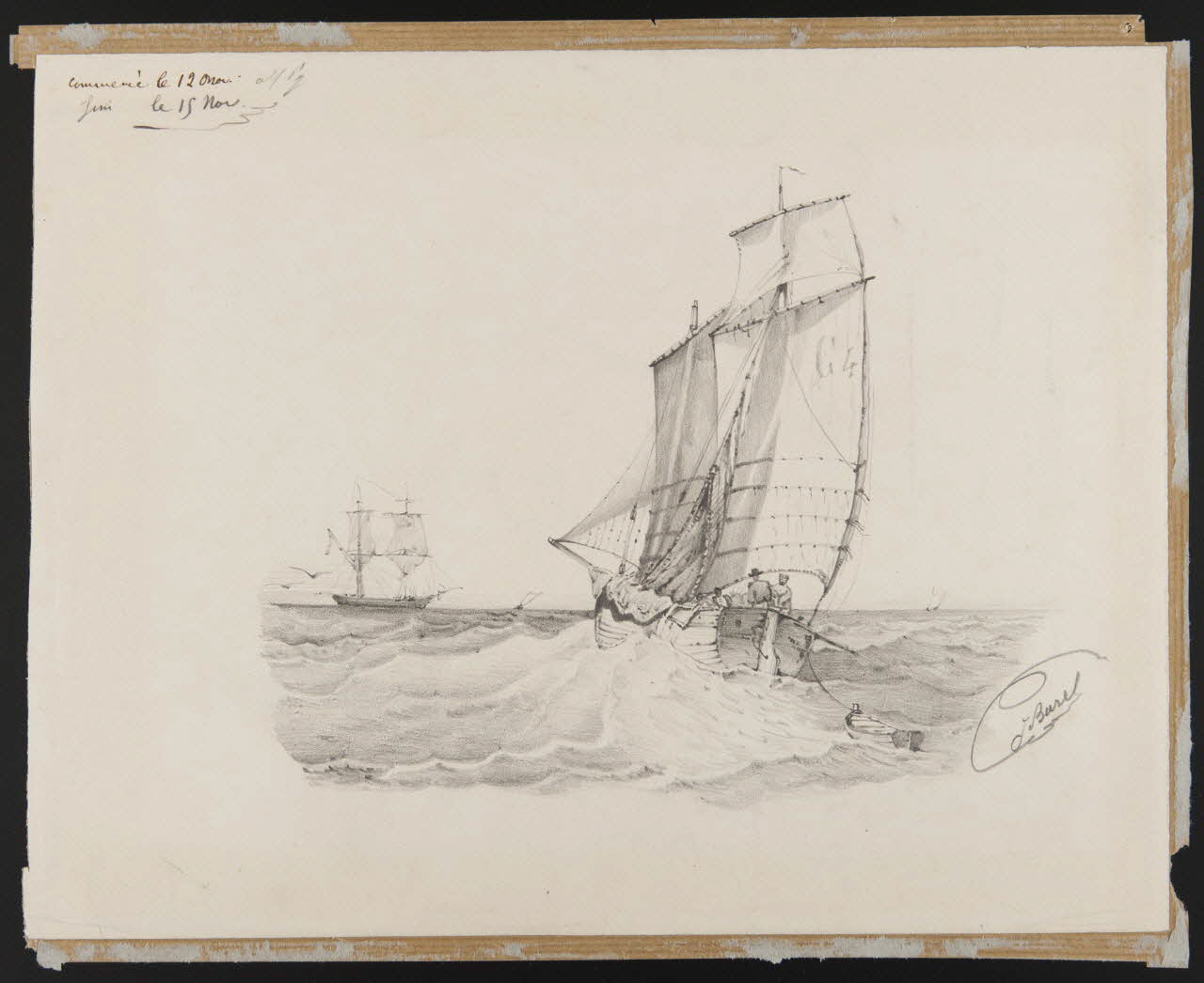 dessin Petit voilier de pêche au filet 1969.26.3 Photo