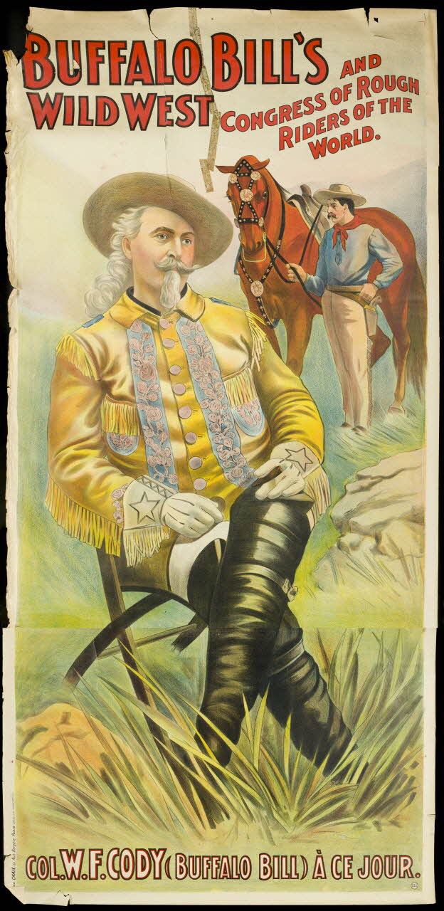 affiche BUFFALO BILL'S  WILD WEST  AND  CONGRESS OF ROUGH  RIDERS OF THE  WORLD. 1969.31.18.1/2 Photo