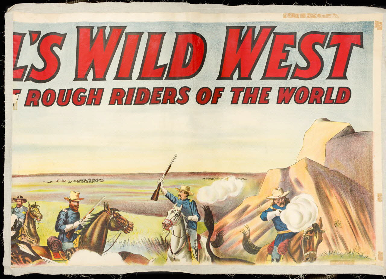 affiche BUFFALO BILL'S WILD WEST  AND CONGRESS OF ROUGH RIDERS OF THE WORLD  [CHASSE AUX BUFFLES] DANS LES PRAIRIES D'AMERIQUE (2ème partie) 1969.31.26.2 Photo