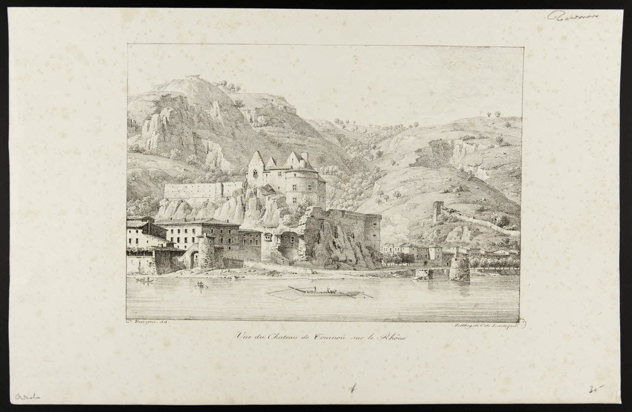 estampe Vue du Chateau de Tournon sur le Rhône. 1969.32.14 Photo