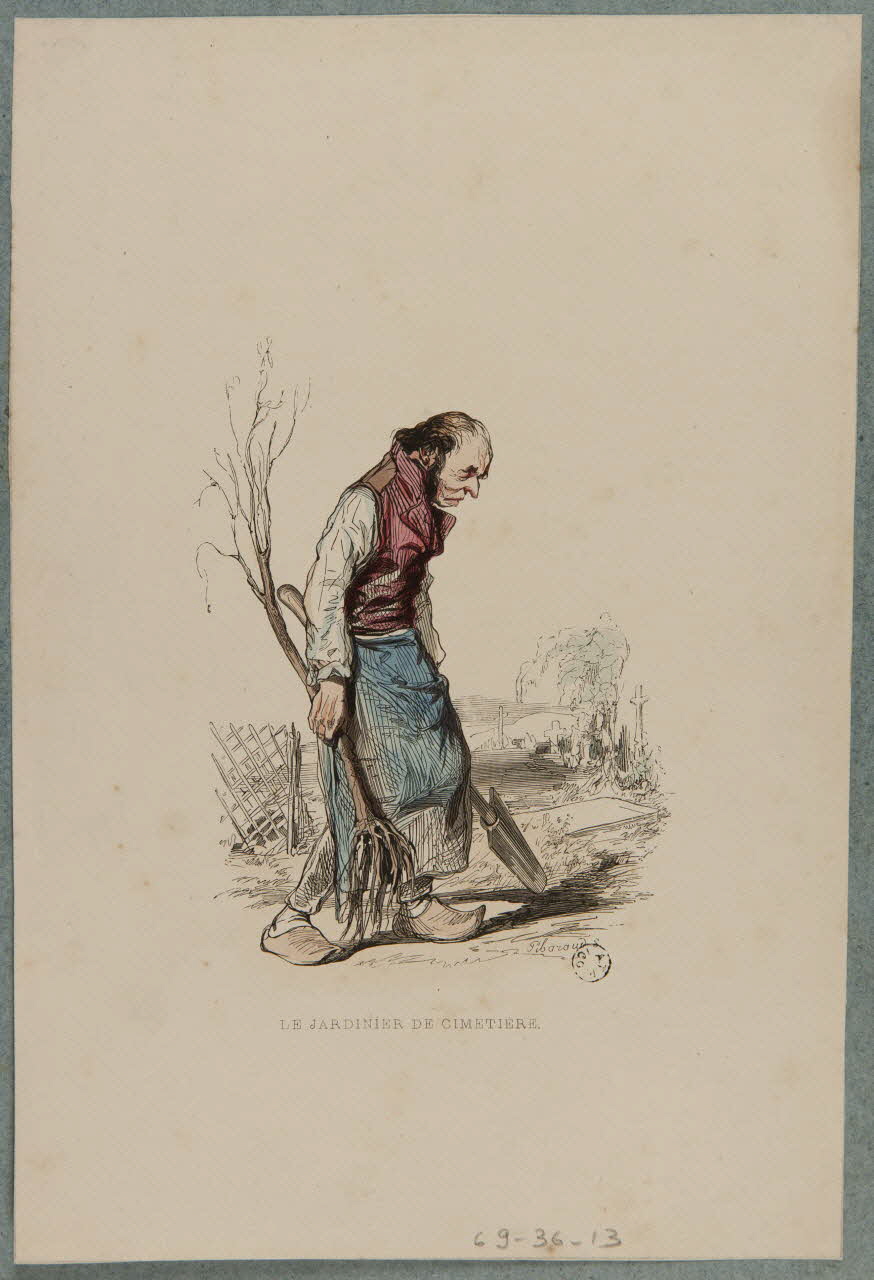 estampe LE JARDINIER DE CIMETIERE. 1969.36.13 Photo