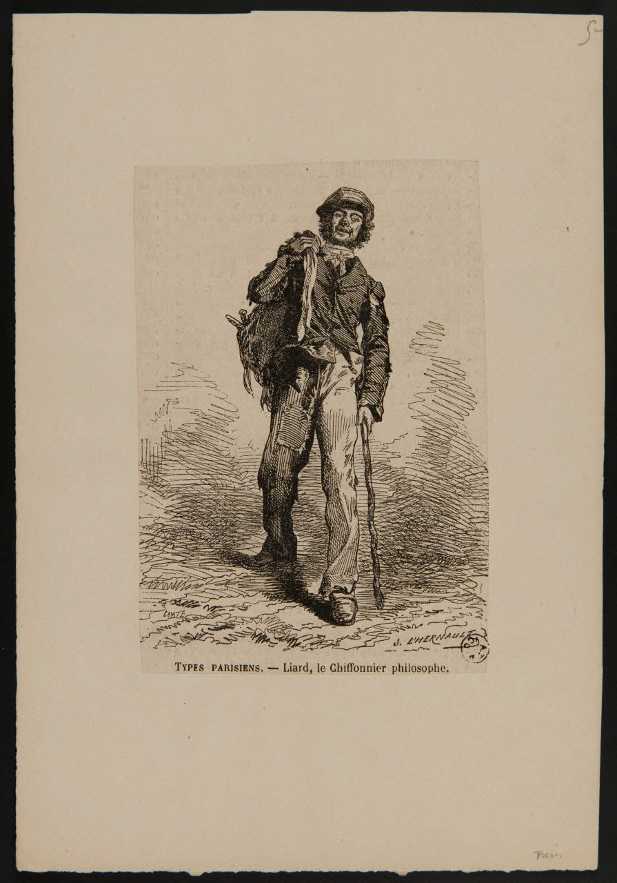 estampe TYPES PARISIENS. - Liard, le Chiffonnier philosophe. 1969.36.27 Photo Mucem