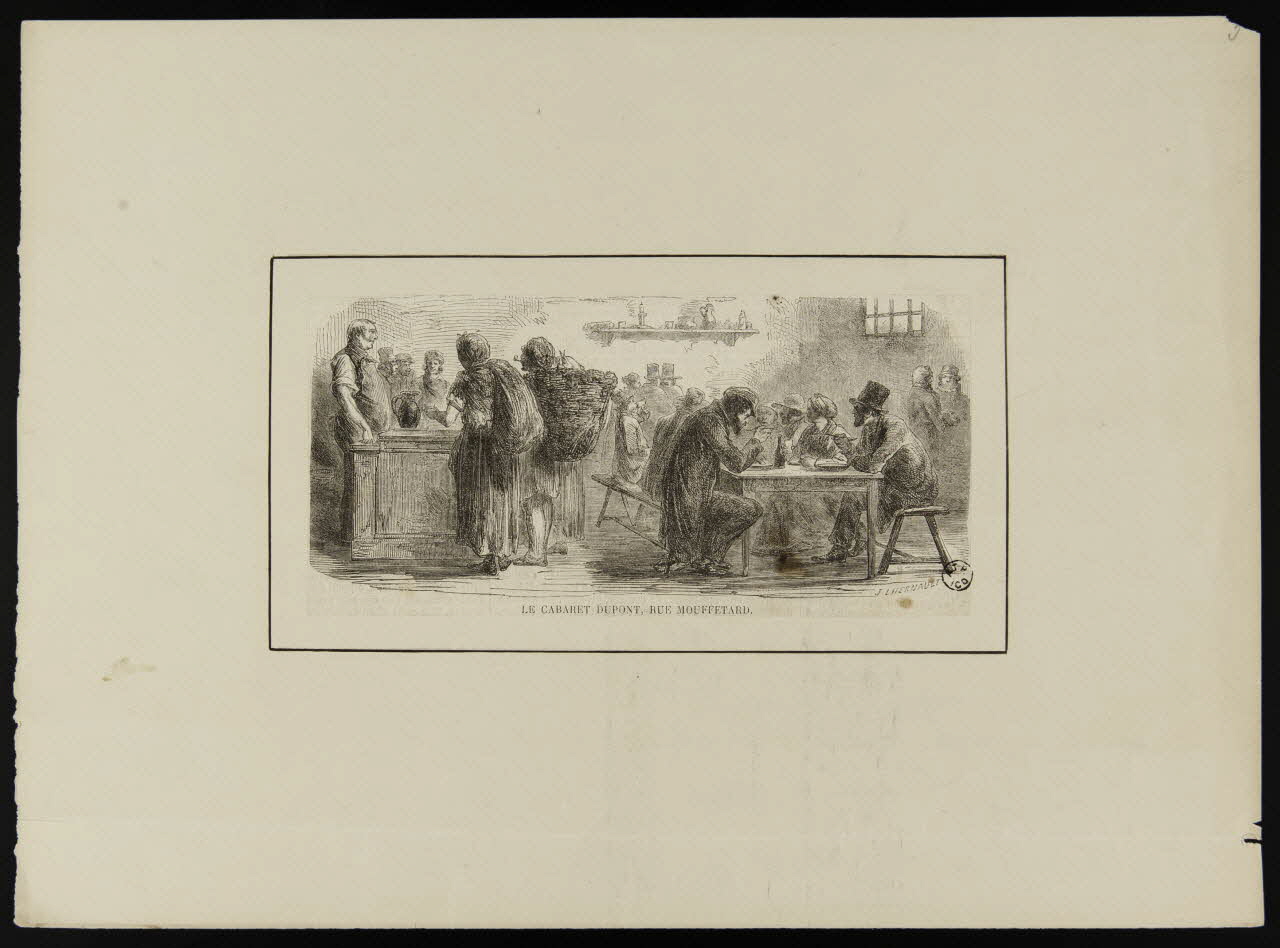 estampe LE CABARET DUPONT, RUE MOUFFETARD. 1969.36.34 Photo