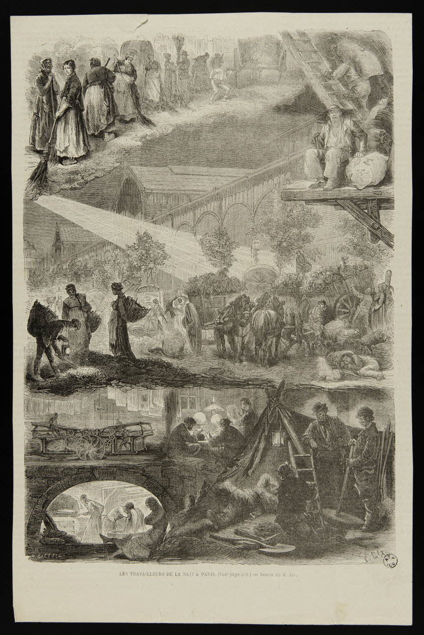 estampe LES TRAVAILLEURS DE LA NUIT A PARIS. 1969.36.35 Photo