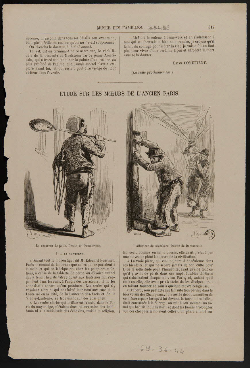 estampe ETUDE SUR LES MOEURS DE L'ANCIEN PARIS. 1969.36.44 Photo