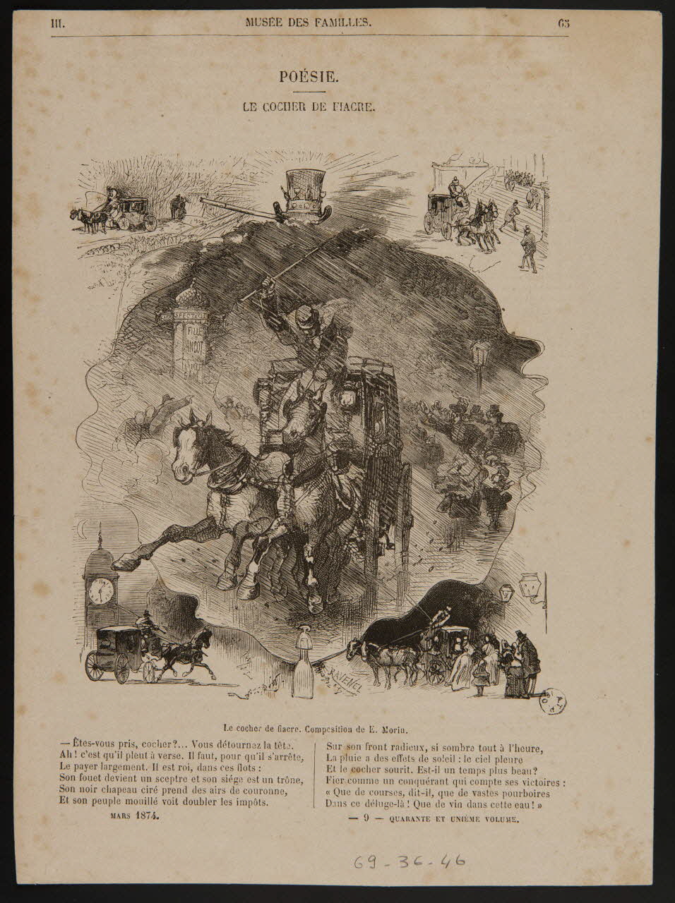 estampe POESIE.  LE COCHER DE FIACRE. 1969.36.46 Photo
