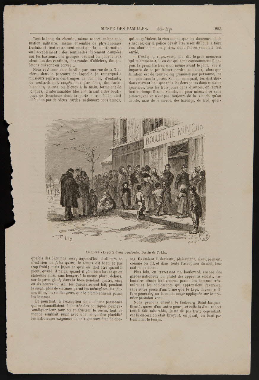 estampe La queue à la porte d'une boucherie. 1969.36.56 Photo