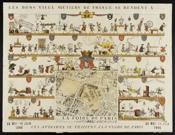 estampe LES BONS VIEUX METIERS DE FRANCE SE RENDENT A.....  ....LA FOIRE DE PARIS 1969.36.75 Photo