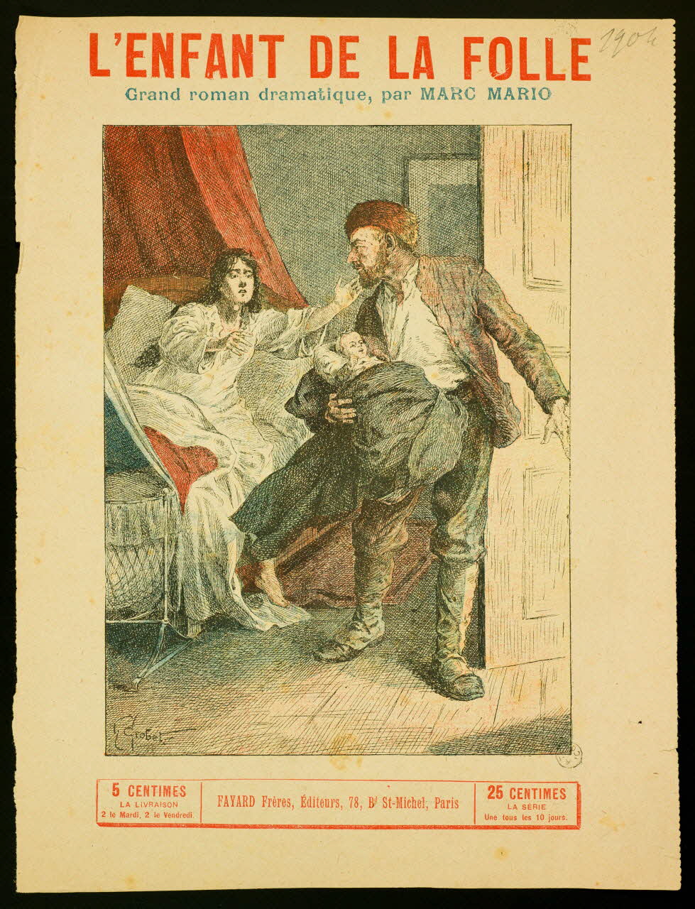 estampe L'ENFANT DE LA FOLLE  Grand roman dramatique, par MARC MARIO 1969.36.79 Photo