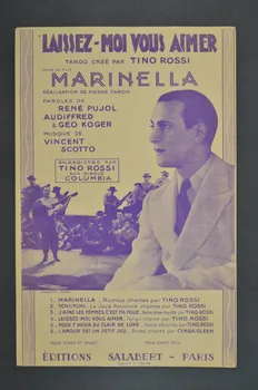 René Pujol ; Vincent Scotto ; E Audiffred ; Géo Koger ; Tino Rossi ; Salabert chanson petit format 1936 1965.186.30 Photo Mucem