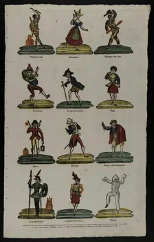 Alphonse Picard imagerie ancienne Personnages de la commedia dell'arte Caen 1828-1838 1969.4.13  Photo