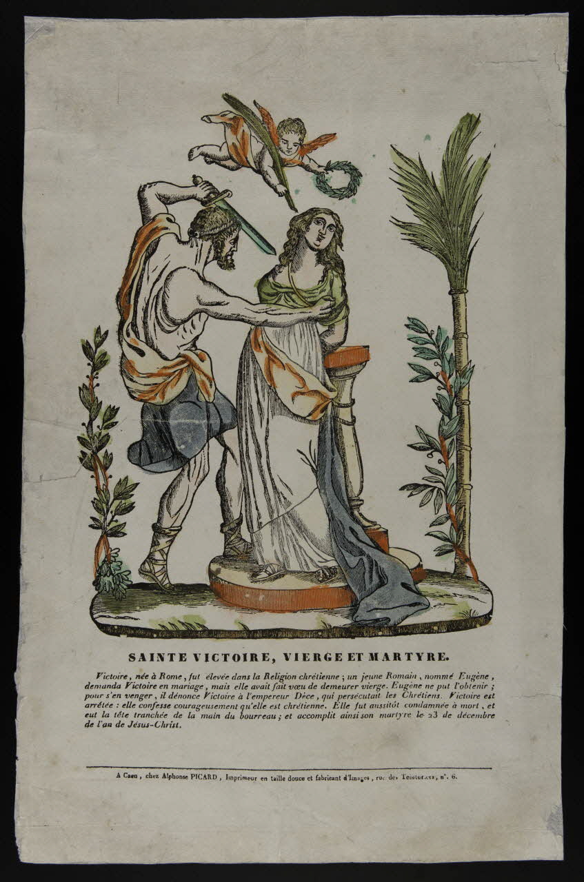 Alphonse Picard imagerie ancienne SAINTE VICTOIRE, VIERGE ET MARTYRE Caen 1828-1838 1969.4.8 Photo